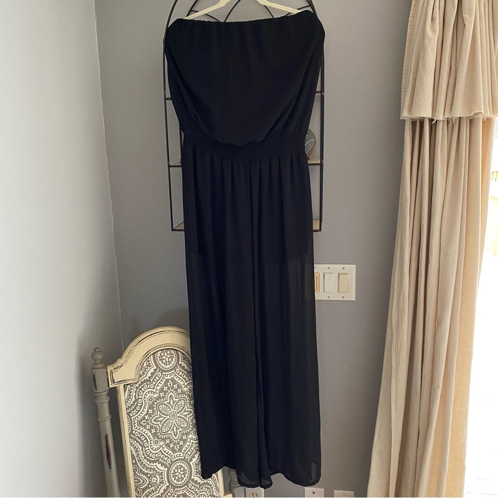Black Strapless Jumpsuit Romper Jumper size XL